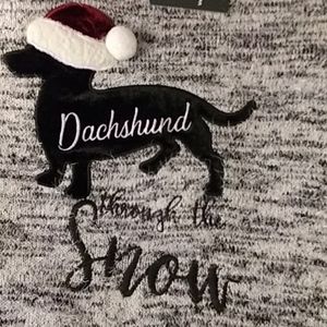 Dachshund Through the Snow Black and White Sweater